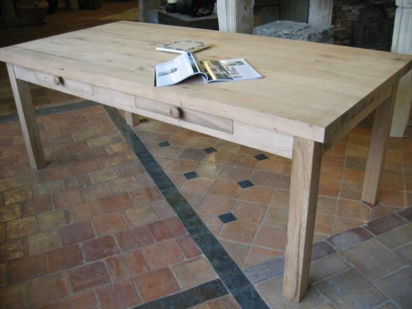 table rustique vieux chene