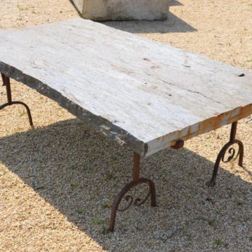 table jardin schiste fer forge