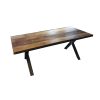 Table industrielle en bois et en fer