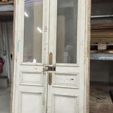 Porte Haussmannienne double intérieure en bois blanc