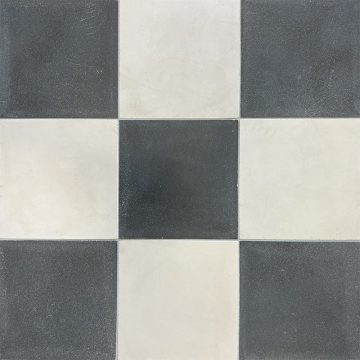 carreaux de ciments damier noir et blanc