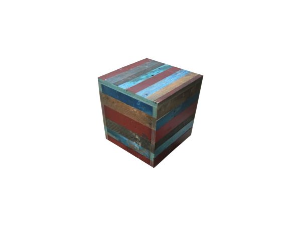Cube en lame de parquet décoratif