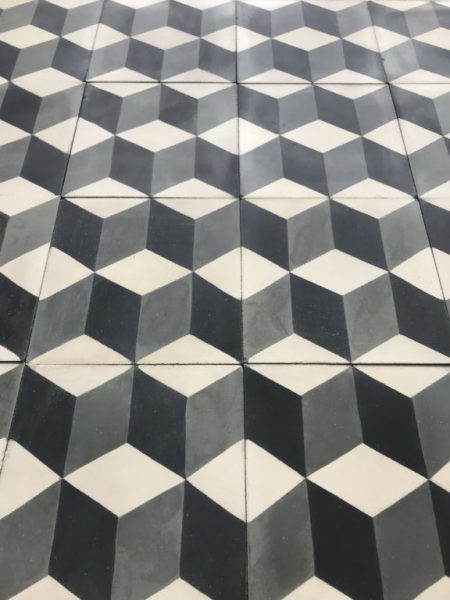 carreaux ciment cube noir et blanc