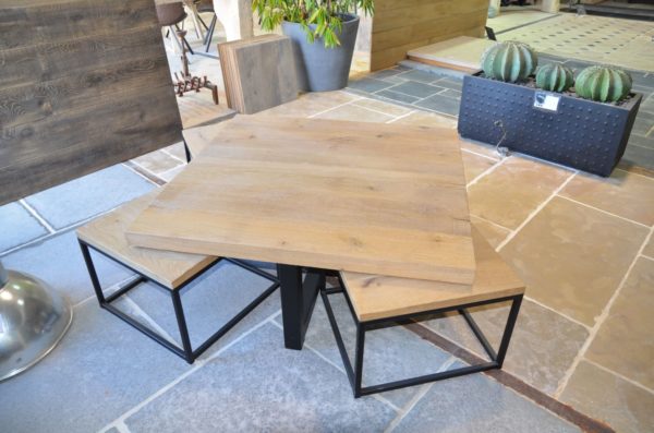 table basse design en bois 5 pièces