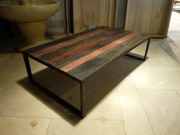 grande table basse en bois style ancien