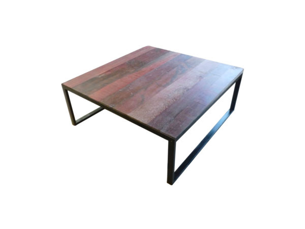 table basse bois rouge