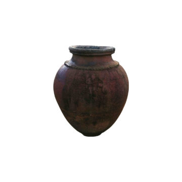 jarre antique en terre cuite brune fo