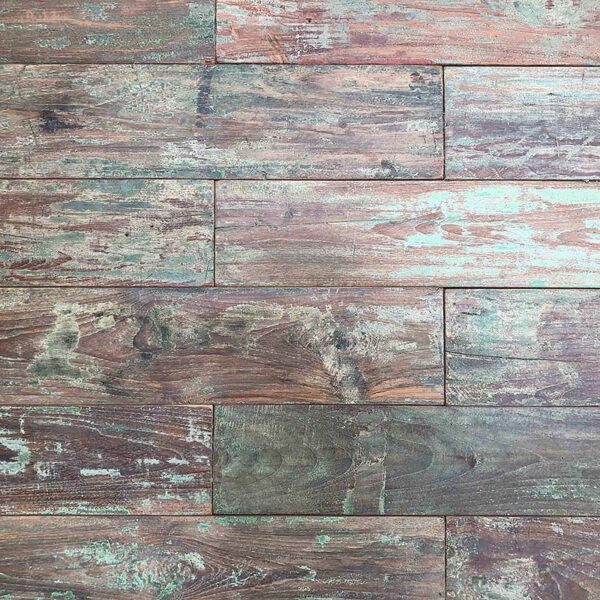 parquet inspiration vintage en bois de teck vert