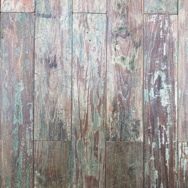 parquet vintage en teck couleur vert