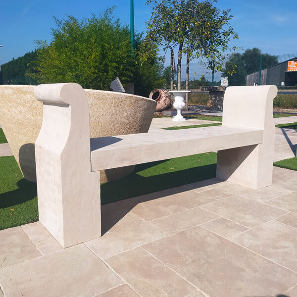 Banc en pierre naturelle beige