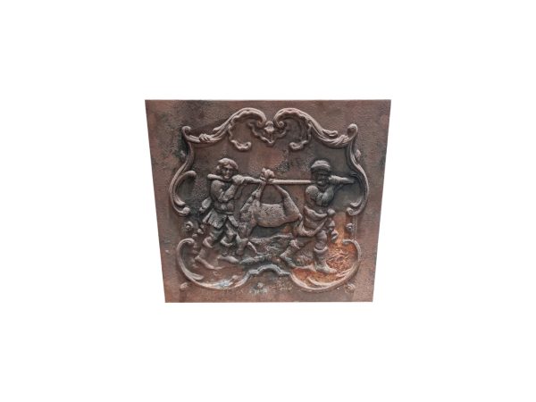 Plaque ancienne avec chasseurs