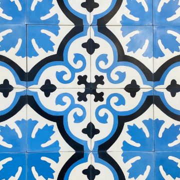 Carreaux de ciment motif bleuet