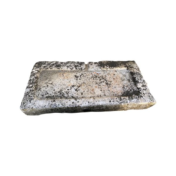 Évier plat ancien en pierre calcaire