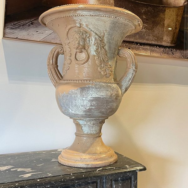 Vase Médicis ancien en terre cuite vernissée