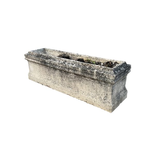Jardinière rectangle en pierre calcaire