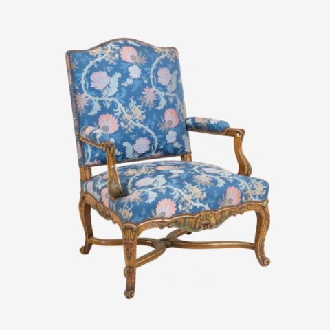 Fauteuil style Louis XIV bleu