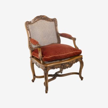 Fauteuil canné de style Régence